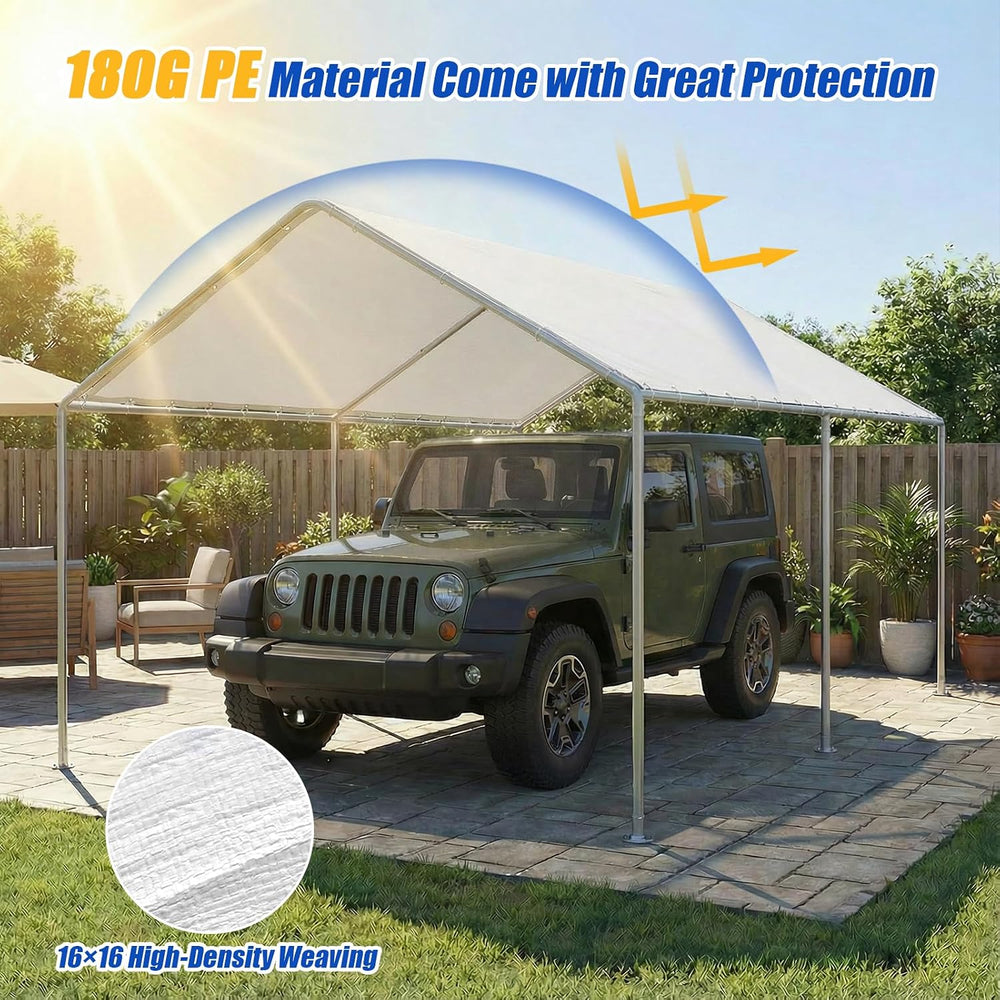 10x20FT Heavy Duty Carport Canopy Replacement Cover