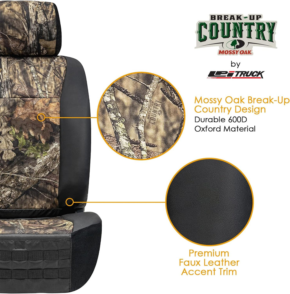 LPI Truck Mossy Oak Camo Heavy Duty Front Seat Covers 2PCS, for Pickup/SUV