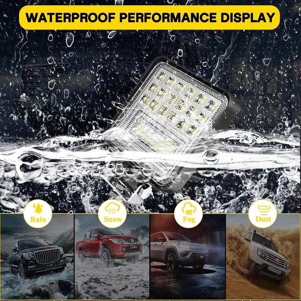 LED Pod Lights 4.5IN 126W Tractor Work Lights Spot&Flood Combo Beam Off R...