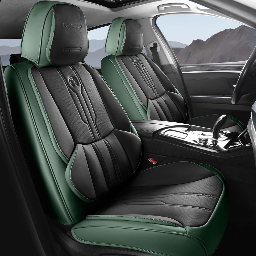 AOOG Car Seat Covers Full Set, Leather Seat Covers for Car, Waterproof Car Se...
