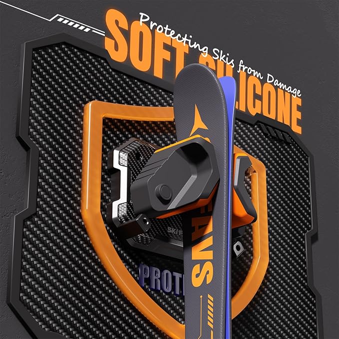 Ski & Snowboard Wall Rack for Garage Wall Fits Any Ski/board, Ski Wall Mount