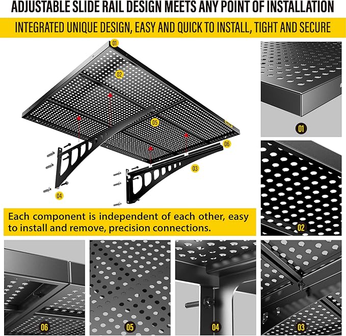 2-Pack 2x3ft Adjustable Garage Wall Shelving 560lbs Load Capacity Heavy Duty