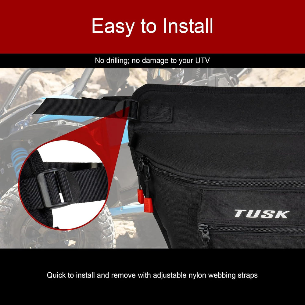 Tusk UTV Cab Pack Black – Off-Road Utility Vehicle Storage Accessory - Compat...