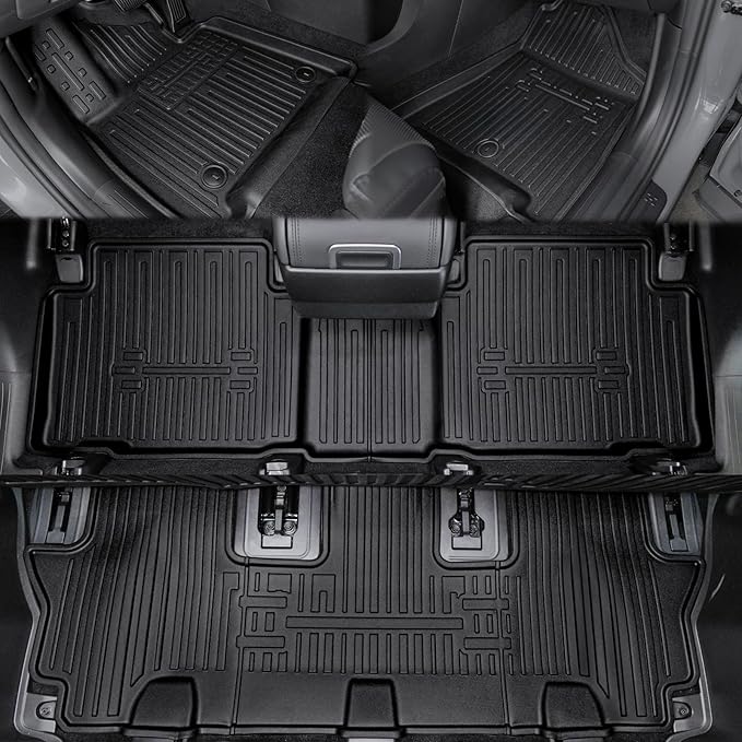 Floor Mats for 2024 2025 2026 Hyundai Santa Fe 6-Seat/7-Seat, All Weather TPE