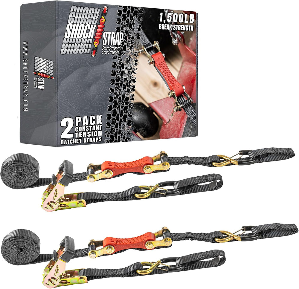 Ratchet Strap, 500 LB WLL / 1, 500 LB Break Strength (2-Pack)