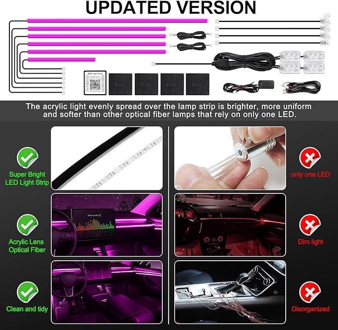 Acrylic Interior Car LED Strip Light