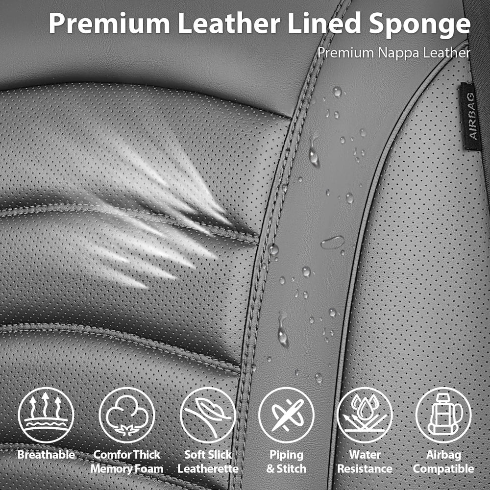CAR PASS 3D Foam PU Leather Car Seat Covers, Universal Seat Covers Front 2 fo...
