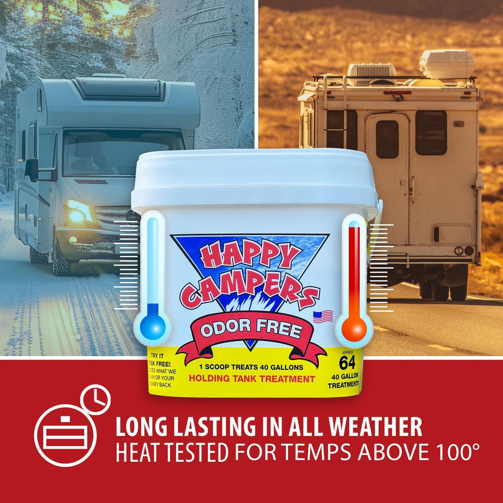 Happy Campers RV Black Tank Treatment & Gray Tank Deodorizer– 64 Treatments
