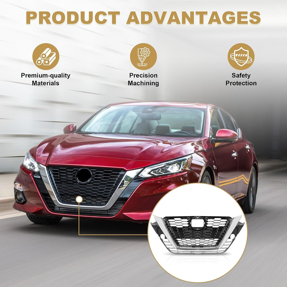 PartsFlow Front Upper Bumper Grille Hood Mesh Grill Assembly Compatible with ...