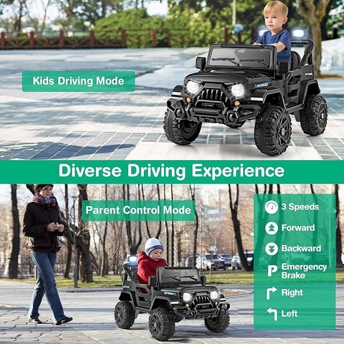 Costzon 12V Kids Ride on Truck Car, Electric Vehicle w/Remote Control, Threaded