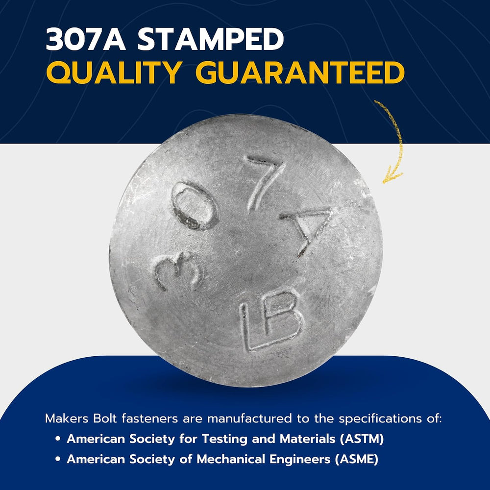1/2" x 9" (25 Pack) Galvanized Carriage Bolt Kit Grade 307A Include...