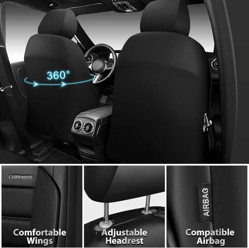 CAR PASS Memory Foam Seat Covers Front, Airy Cool Mesh Thick Car Seat Covers,...