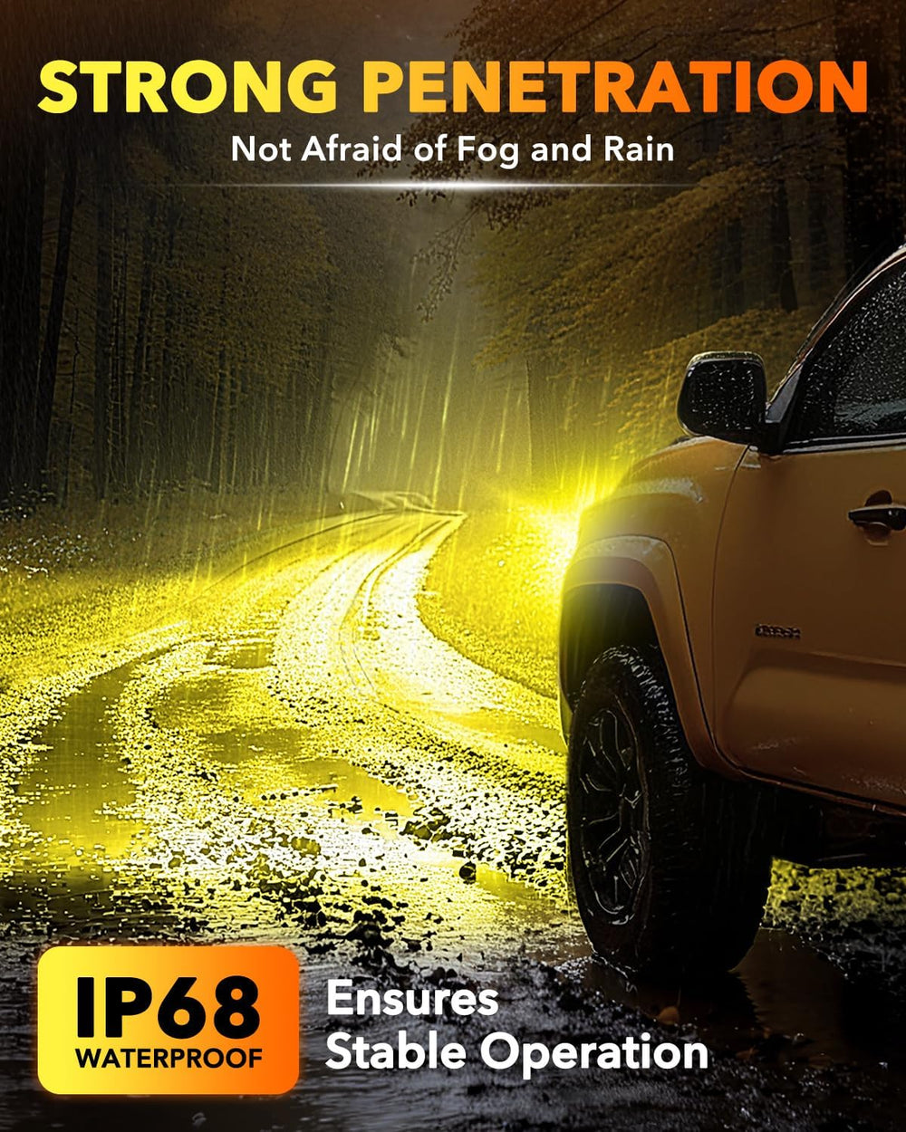 OXILAM H11 Fog Bulbs Yellow Light, 1200% Brighter Amber Fog Lights, Full Illu...