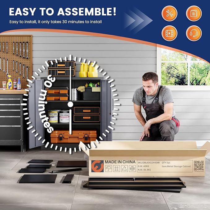 Yizosh Metal Garage Storage Cabinet