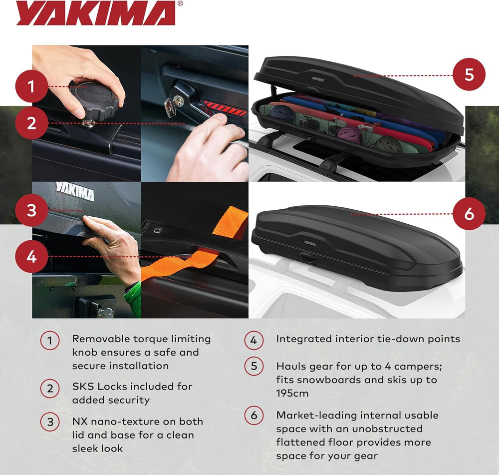 Yakima SkyBox NX 18 Roof Top Cargo Carrier, 18 Cubic Feet, Black – Vehicle Ro...
