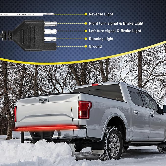 Nilight Truck Tailgate Light Strip 48" Aluminum Frame Triple Row 780 LED...