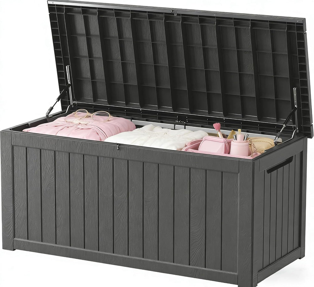 Outdoor Storage Box 275GAL Waterproof Resin Deck Box,Pool Accessories Supplie...