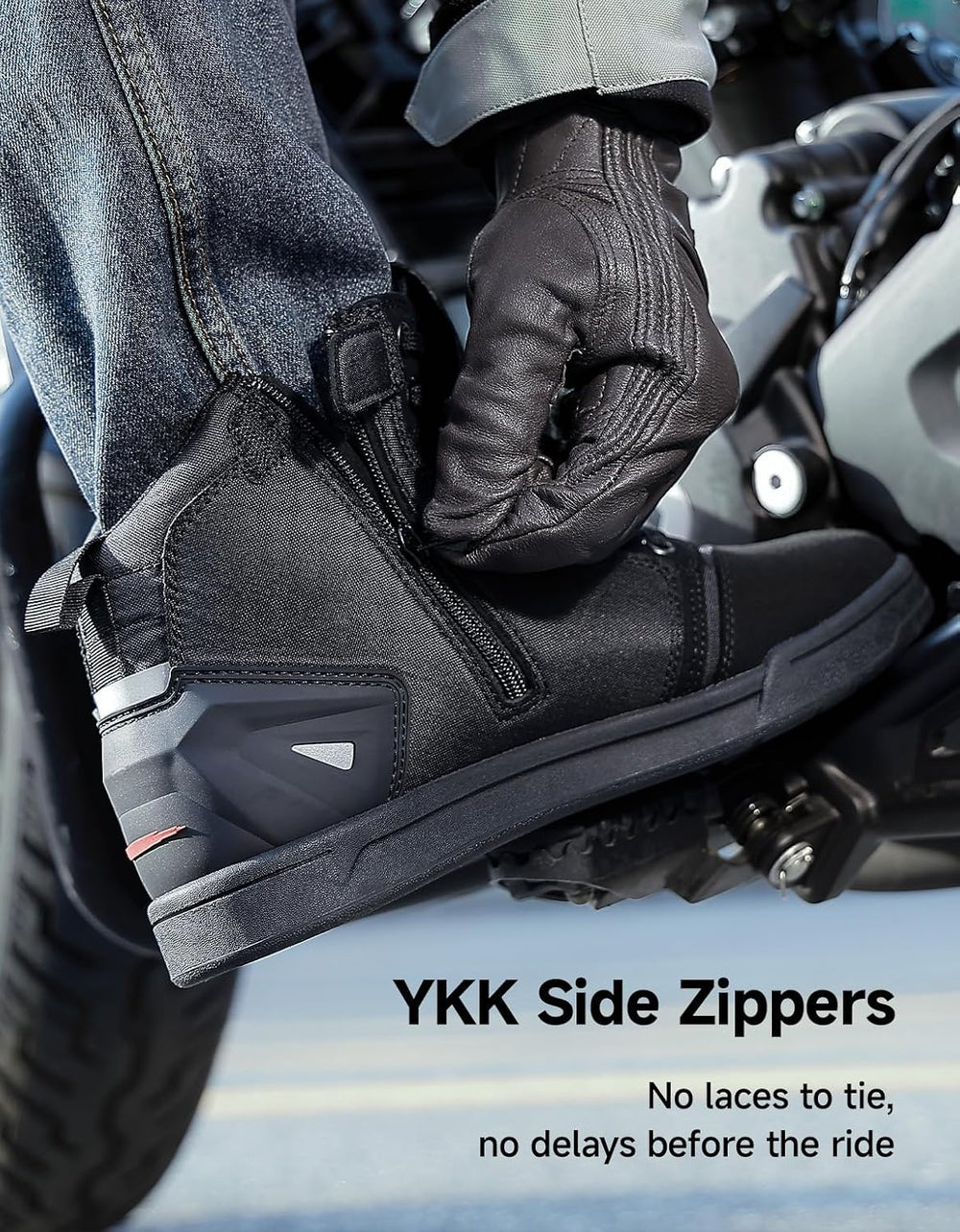 KEMIMOTO Motorcycle Shoes for Men Thick Heel Protection Layer