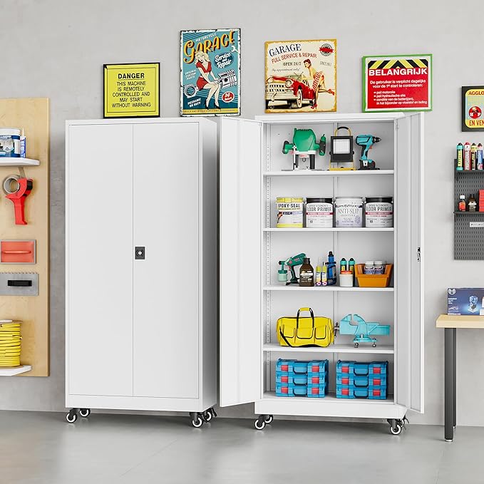 75" Tall Metal Storage Cabinet