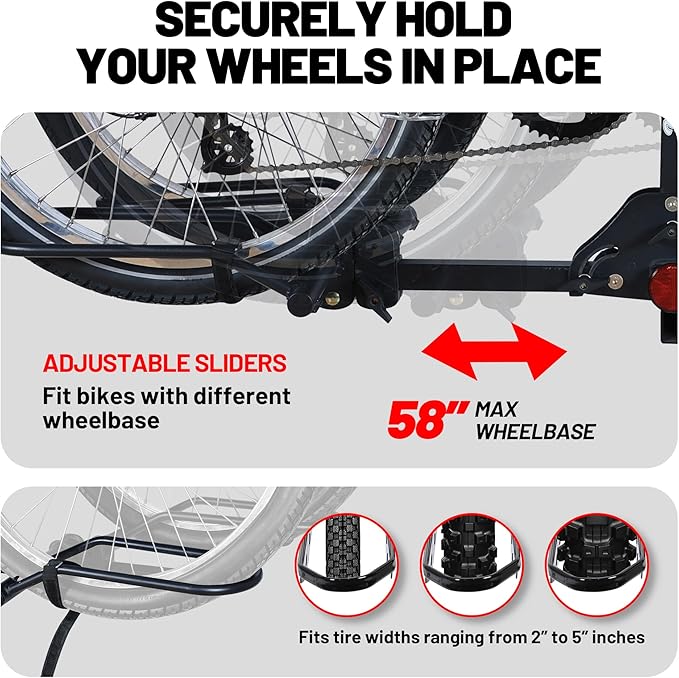 Rockland Foldable 2-Bike Rack, 200 lbs Capacity, Hitch Mount Bike Rack