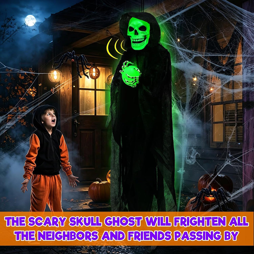 65" Halloween Animatronic Grim Reaper Decorations Outdoor