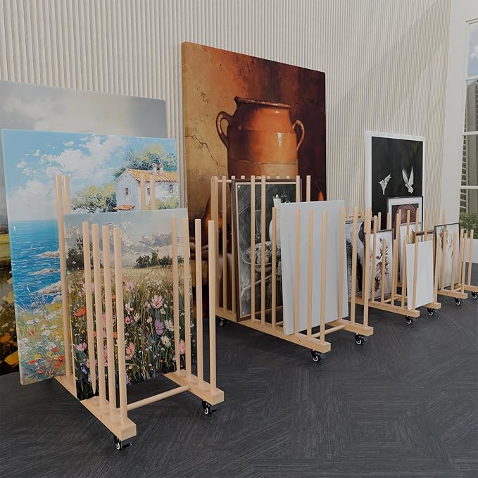 Art Storage Rack, Wood Art Drying Storage Stand
