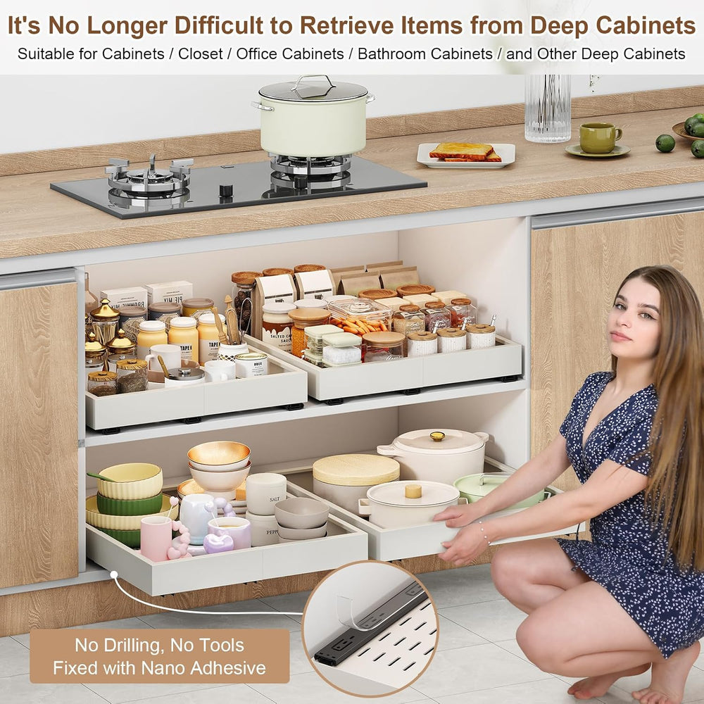 Fokyfok 2Pc Pull out Cabinet Organizer,11"-16"W,13"-17"D,...
