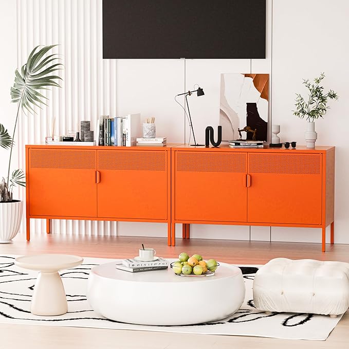 2 Door Accent Cabinet, 2-Tier Shelf, Music Studio
