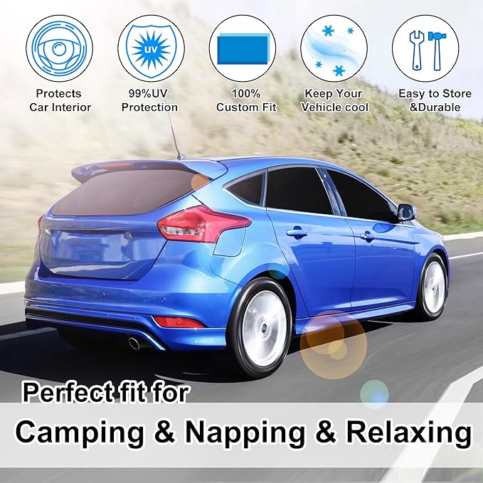 TINGLU Window Shades for Ford Focus 2014-2018 Hatchback Accessories Car Side ...