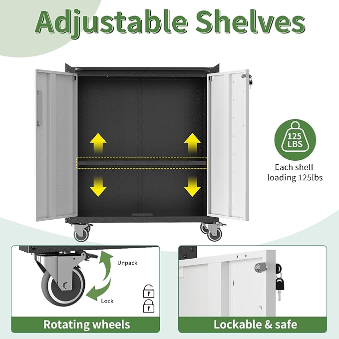 Metal Tool Cabinet, Garage Storage Cabinet System, Wall Cabinet & Locking