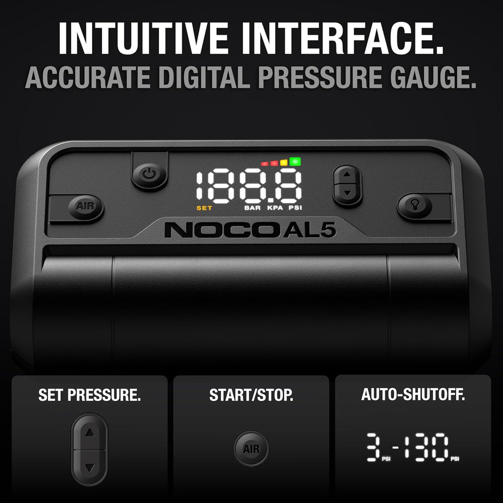 NOCO Air AL5 17 LPM 12V Cordless Tire Inflator & Portable Air Compressor