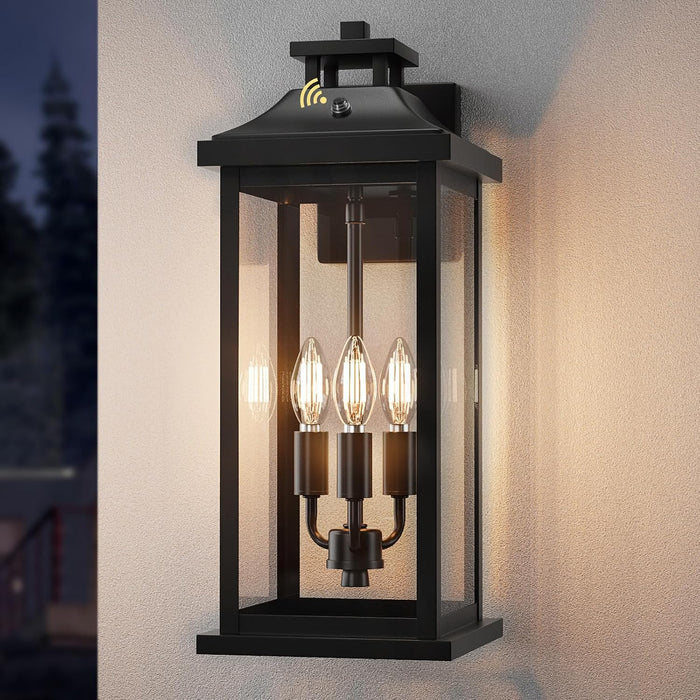 20" Large Dusk to Dawn Exterior Wall Light Fixture 3-Light, Waterproof Modern