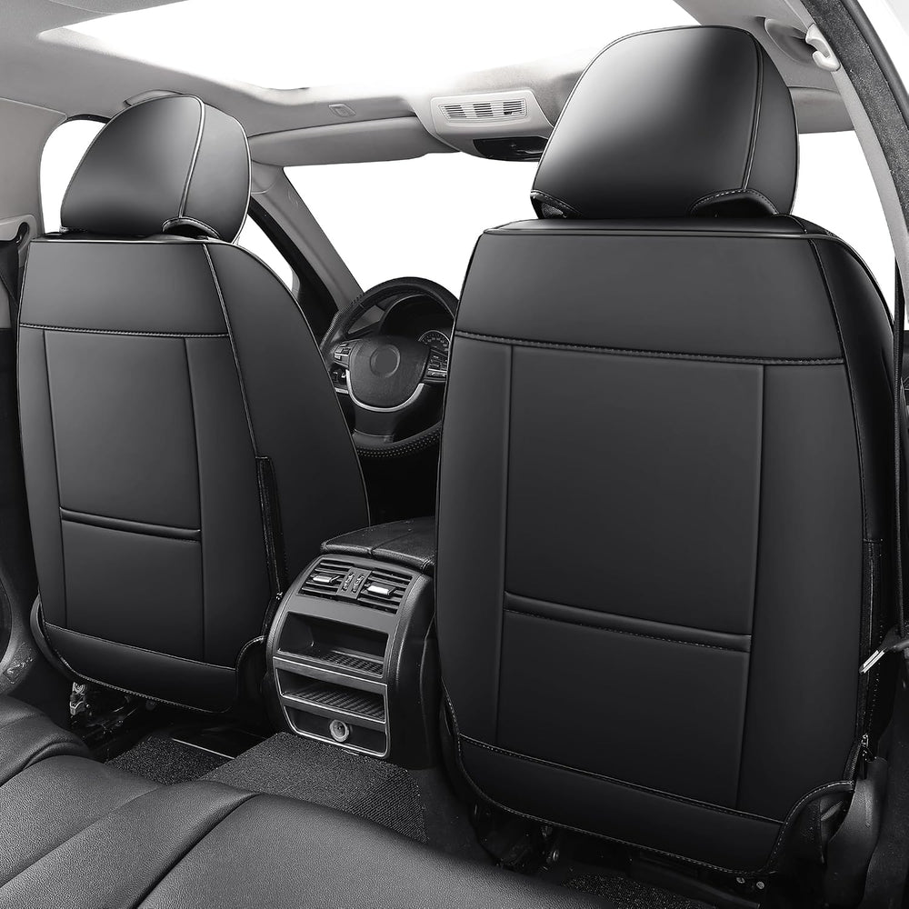 YIERTAI Universal Car Seat Covers Full Coverage Leather Full Set,Black
