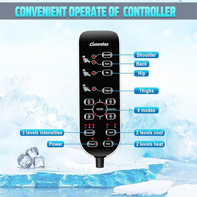 Massage Seat Cushion with Heat, Cooling Back Massager