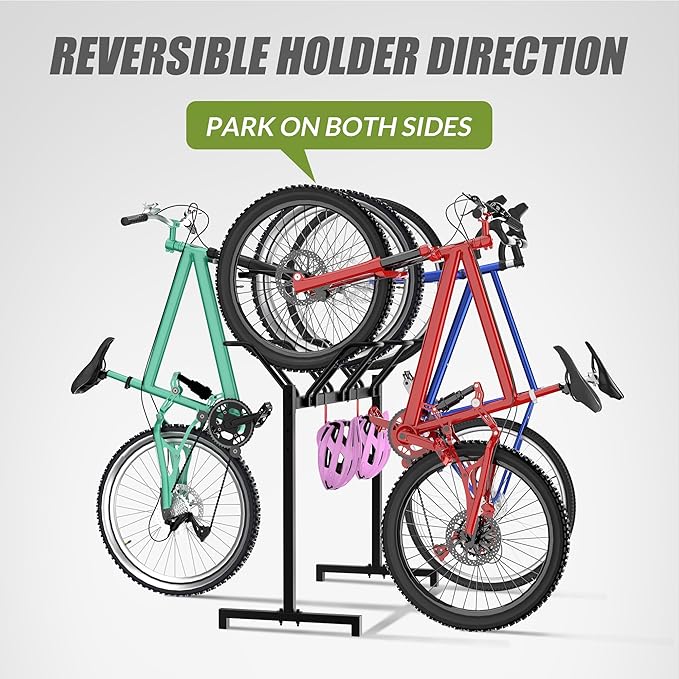 3 Bikes Floor Stand, Adjustable Bicycle Parking Rack