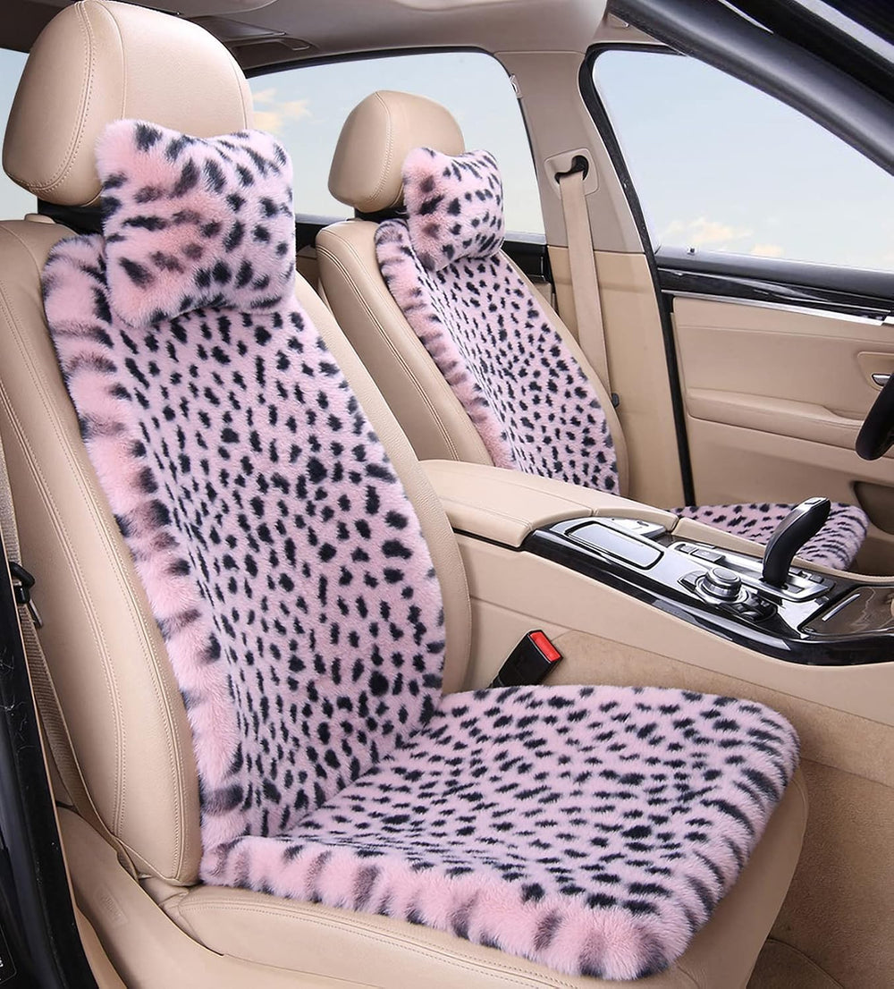 Fluffy Leopard Seat Covers for Cars Front Seat Covers Carseat Front Two Seat ...