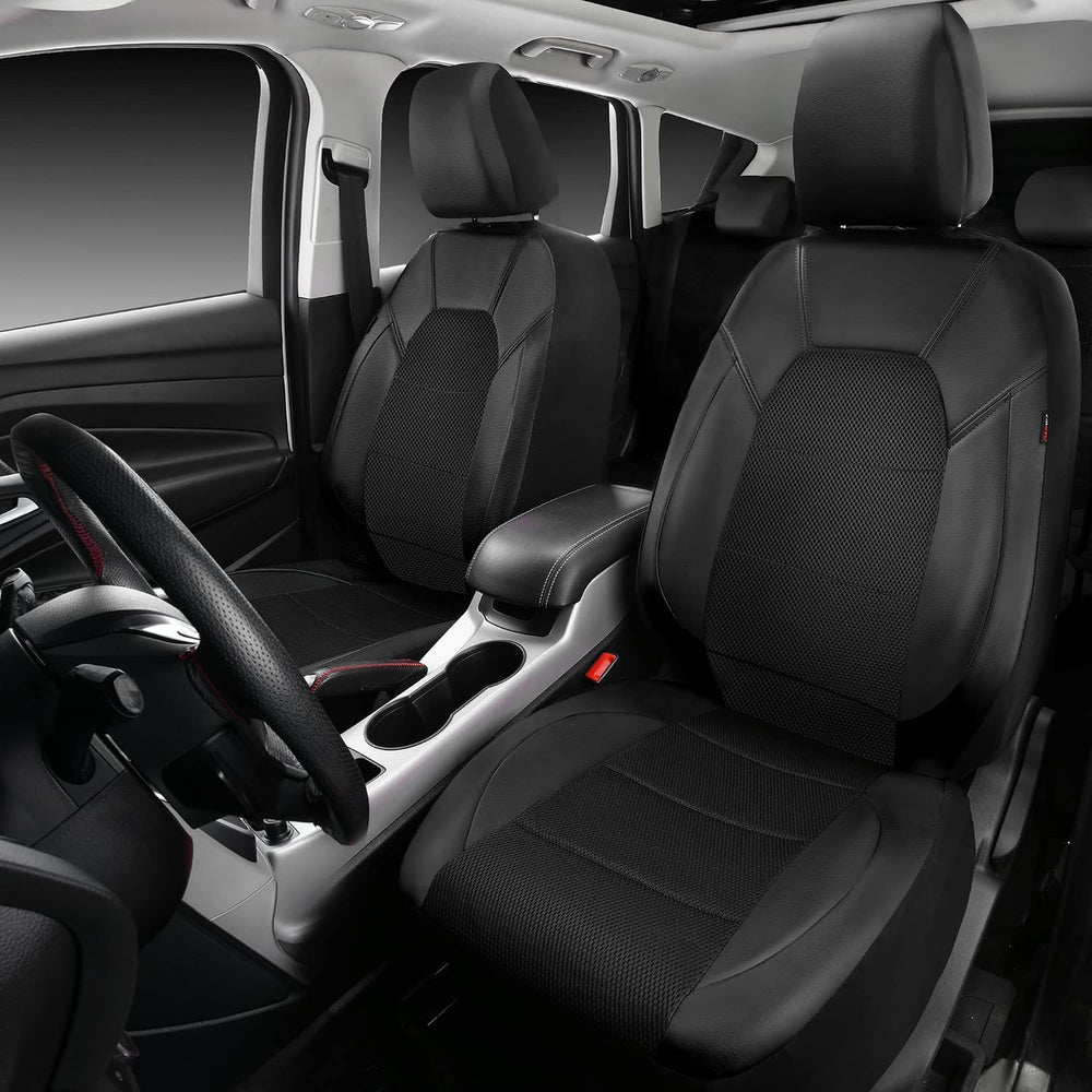 CAR PASS Leather and 3D Air Mesh Universal Fit Car Seat Covers, for Sedans,Tr...