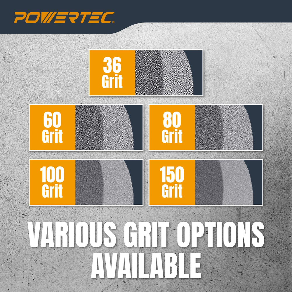 POWERTEC Bench Grinder Wheel 8 Inch 36 & 100 Grit, Aluminum Oxide Grindin...