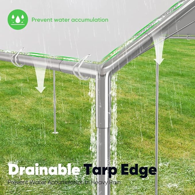 Quictent 10x20 ft Heavy Duty Car Canopy Galvanized Frame Carport Outdoor Party