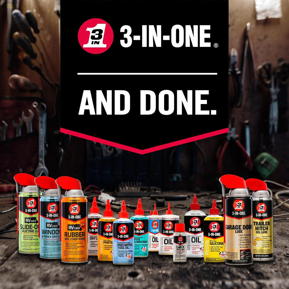 3-IN-ONE Garage Door Lubricant with SMART STRAW SPRAYS 2 WAYS, 11 OZ [6-PACK]