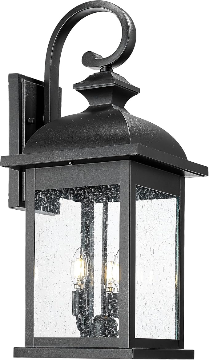 FEMILA 26" Outdoor Wall Light, Large Exterior Wall Light Fixtures, 3 Light