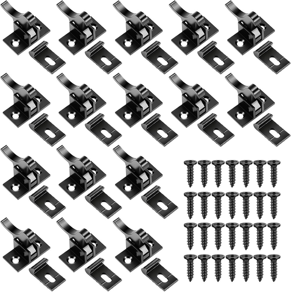 Lounsweer 16 Pcs Black Heavy Duty Cabinet Door Latch