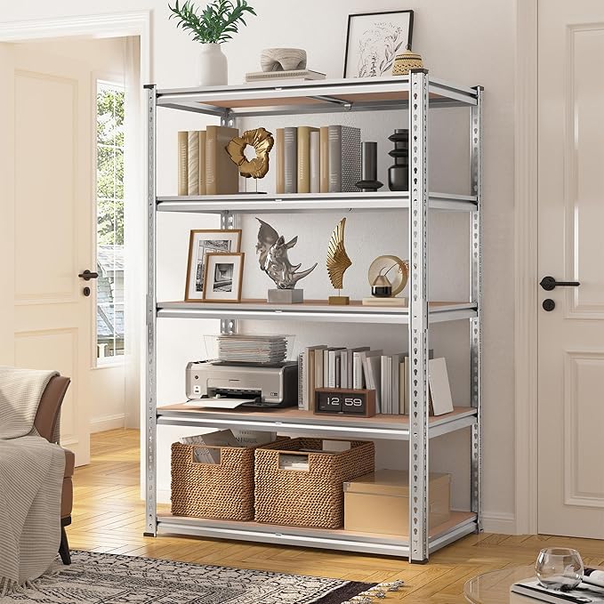 REIBII 2020LBS Garage Shelving Heavy Duty Metal Shelving 5 Tier Storage Shelv...