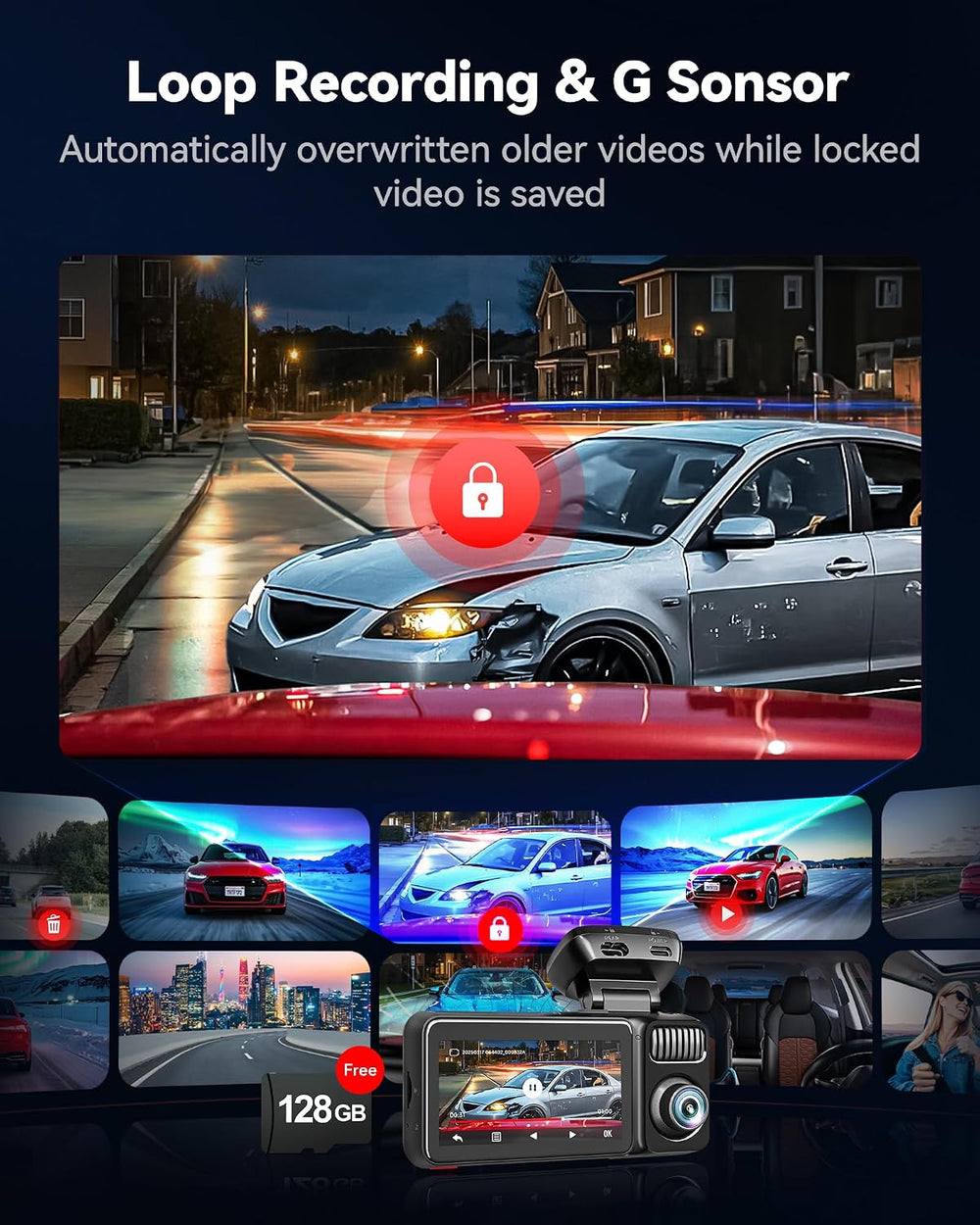 REDTIGER F17 Elite 4K Dash Cam 3 Channel, STARVIS 2 IMX678 & IMX675, 128G...