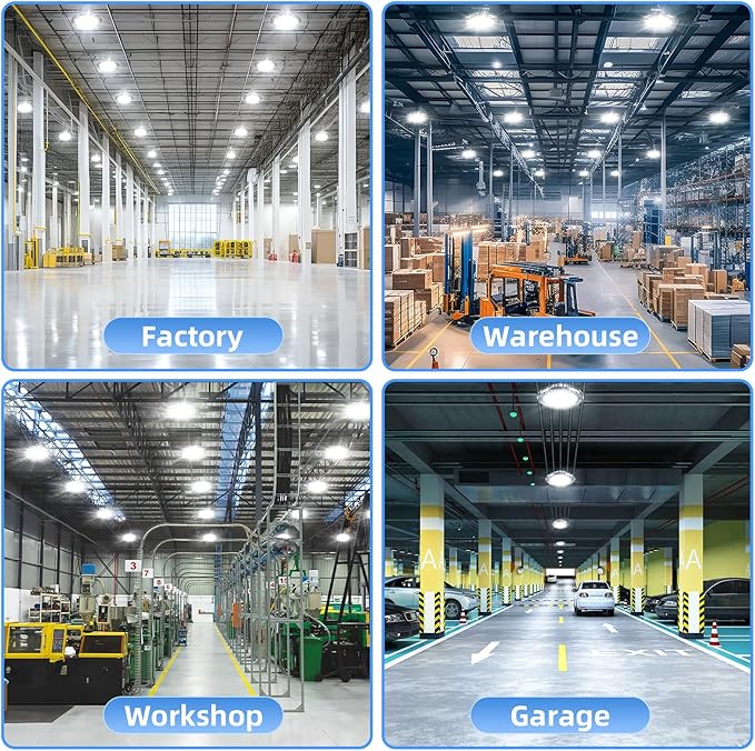 500W LED High Bay Light 72, 500LM DLC ETL Listed Industrial Grade UFO Light