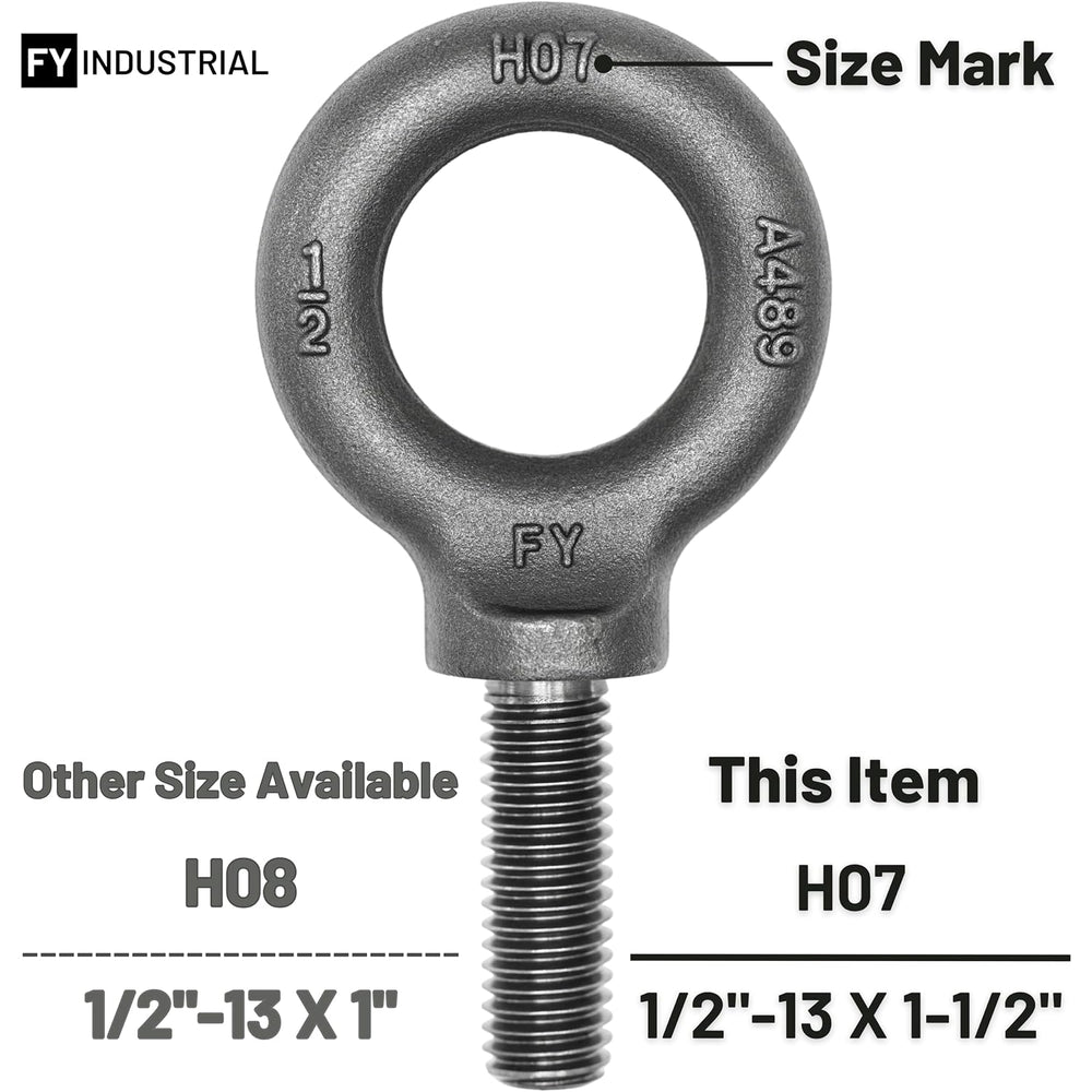 Box of 6 Pcs Lifting Shoulder Eye Bolts 1/2"-13 X 1-1/2"