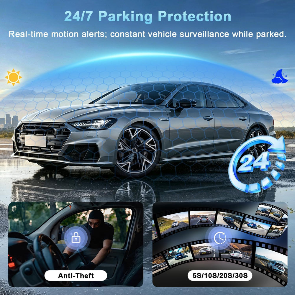 4G LTE Dash Cam with Live View,2K+1080P Front-Inside Car Camera SD/Cloud
