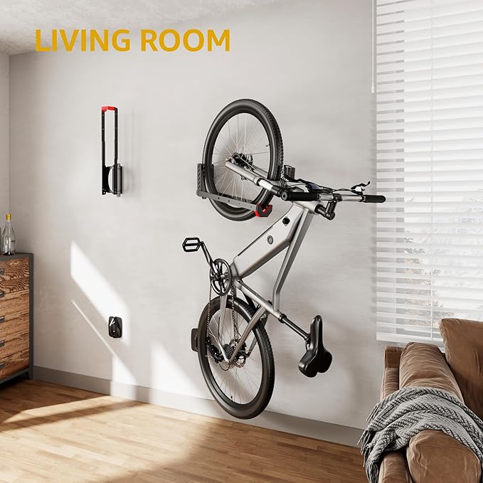 monTEK Swivel Bike Wall Mount, No Heavy Lifting Required Bike Wall Mount