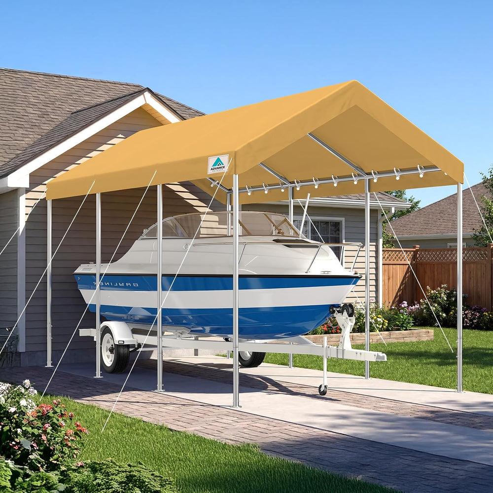 ADVANCE OUTDOOR 10x20 ft Heavy Duty Carport Potable Car Canopy Garage Party T...