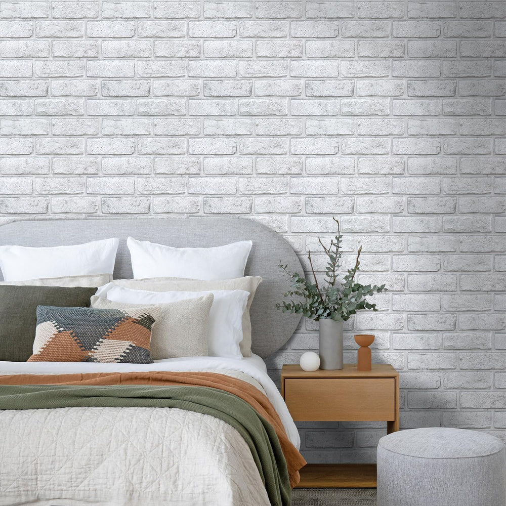 COMSTICKC 3D Faux White Brick Wall Panels Peel and Stick Wall Stickers